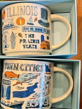 Starbucks mugs - Illinois and Twin cities